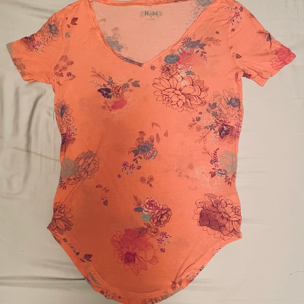 Mudd Coral/Floral tshirt